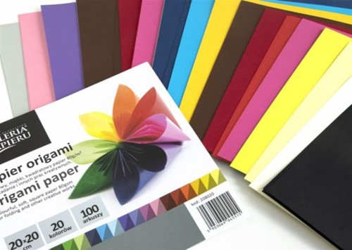 Papier do origami mix 20 kolorów 15x15cm -100 ark.