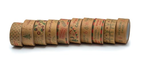 Taśma Świąteczna Papierowa Choinki 48mm/50m