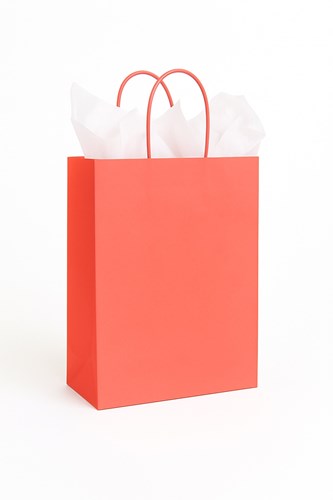 Torebka papierowa coral 180x80x225 mm z uchwytem skręcanym – intensywna i praktyczna