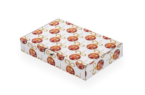 Pudełko świąteczne 240x160x45mm F426 Bombki