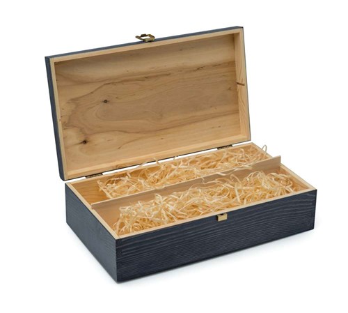 Drewniane pudełko na wino K-982 EX Niebieskie