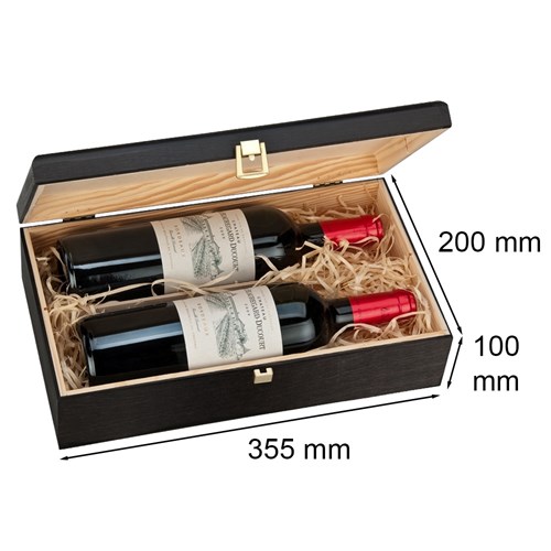 Drewniane pudełko na wino K-982 EX Czarne