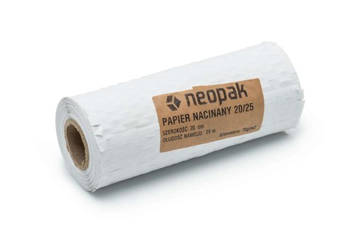 Papier nacinany kraft biały 20cm/25m