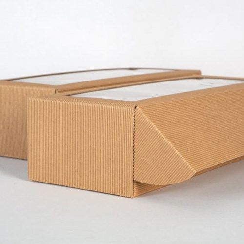 Pudełko ozdobne EKO karbowane z oknem 400x150x100mm F427