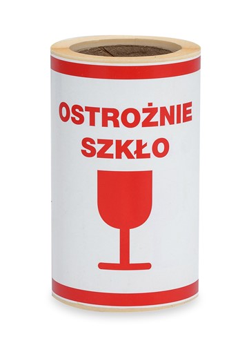 Etykiety OSTROŻNIE SZKŁO - 10 x10cm - 100szt