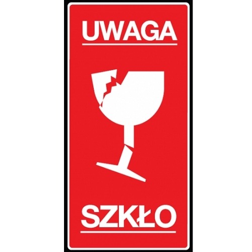 Etykiety UWAGA SZKŁO - 100szt