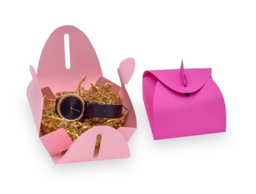 Pudełko ozdobne Prezent 110x110x65 Różowe Pudr S