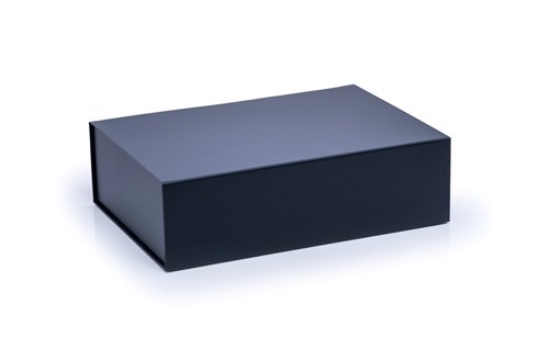 granatowe pudełko magnetyczne, pantone 296C, pudełko 350x250x100, opakowanie eleganckie, opakowanie premium