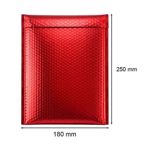 Koperta bąbelkowa metaliczna czerwona D14