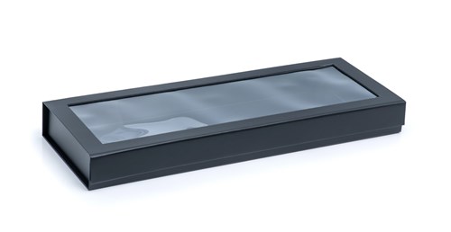 Pudełko Magnetyczne Czarne z oknem 500x180x53mm (zew) Prezentowe