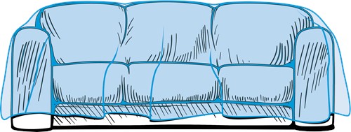 Folia ochronna na kanapę 3-os 304,8x137,2cm / 50um
