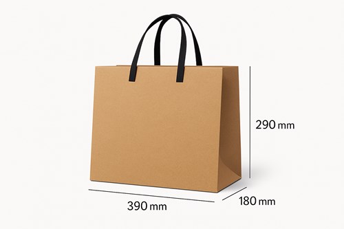 Torba kraft 390×180×290 mm z czarną wstążką – elegancki detal