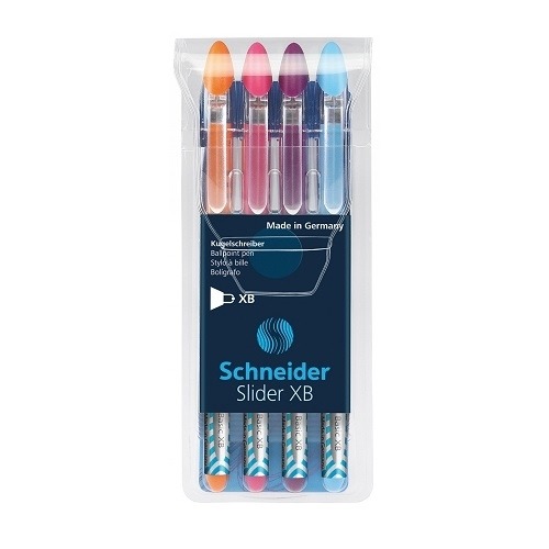 Zestaw Długopisów SCHNEIDER BASIC XB 4 szt neon