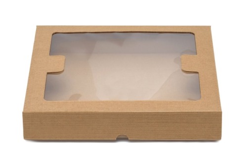 Pudełko karbowane z oknem 290x300x50mm wieczkowe