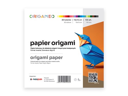 ORIGANEO Papier do origami mix kolorów 15x15 cm