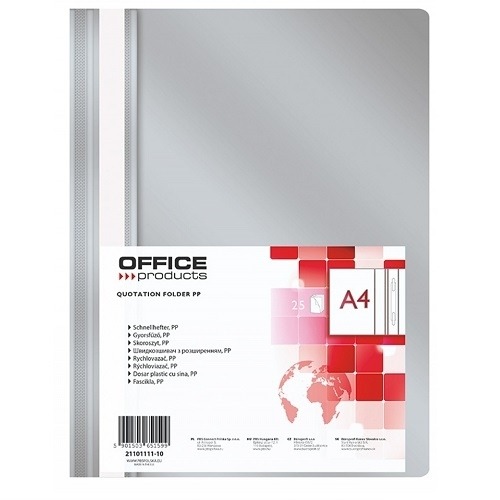 Skoroszyty A4 PP Office Products Szare 25szt.