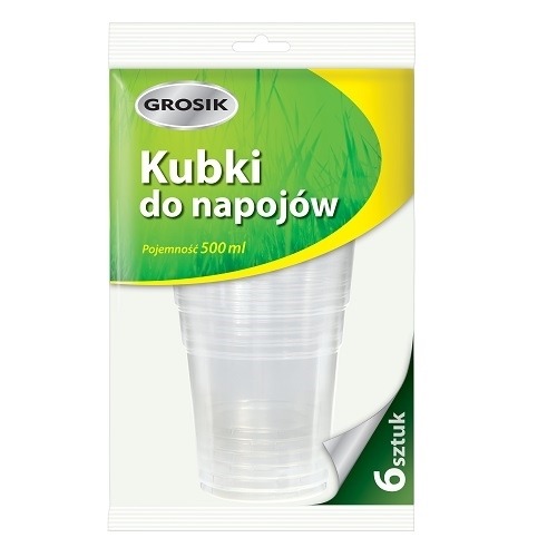 Kubki do napojów PP 500ml. 6szt. Grosik