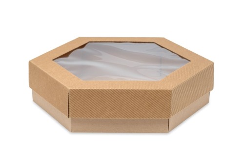 Pudełko karbowane z oknem 330x380x90mm wieczkowe