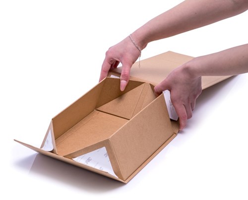 Pudełko Magnetyczne Kraft Prążek 200x200x90 Eleganckie Pudełko Ozdobne