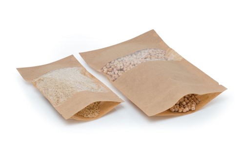 Doypack ECO KRAFT - Duże Okno - 1000ml - 100 szt.