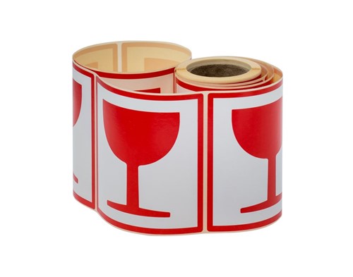 Etykiety Ostrzegawcze Kieliszek 100x100mm 100szt.