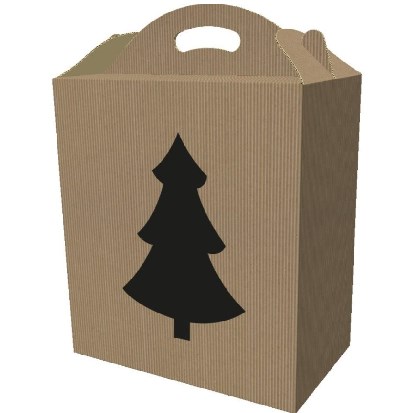 Pudełko karbowane z oknem F217 190x130x220mm (CHOINKA) EKO