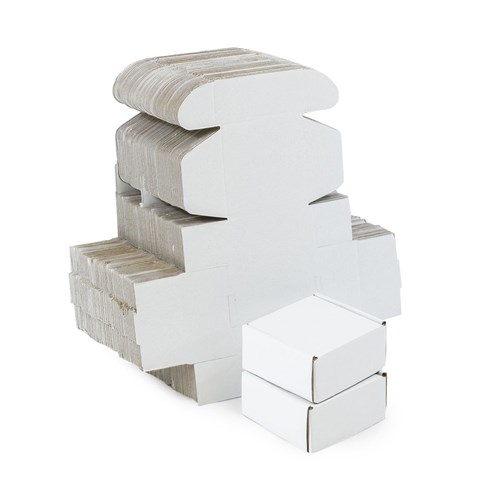 Małe kartoniki fasonowe 85x60x20mm Białe, 10 sztuk