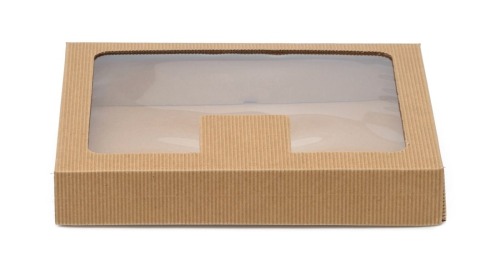 Pudełko karbowane z oknem 230x187x38mm wieczkowe