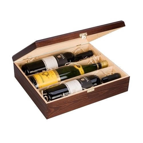 Drewniane pudełko na wino K-983 EX Biały