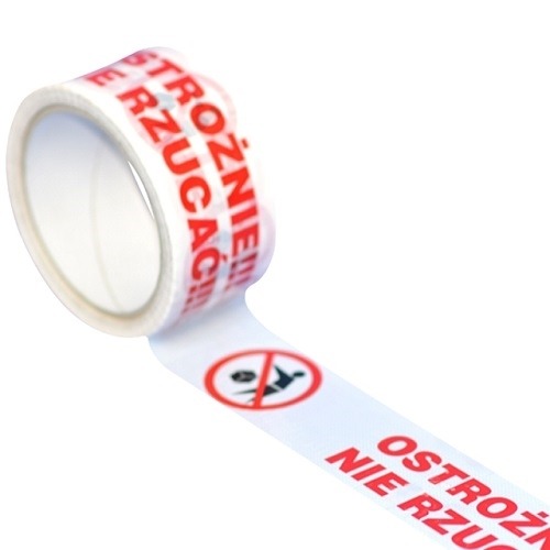Taśma Ostrzegawcza "Ostrożnie Nie Rzucać" 48mm/66m