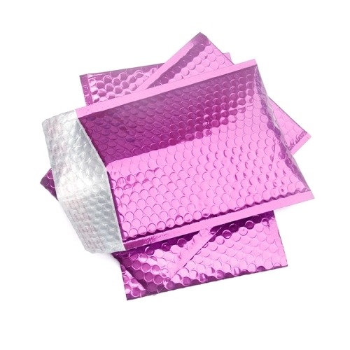 Koperty bąbelkowe metaliczne różowe K20 50 szt