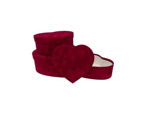 FlowerBox na kwiaty Welur Serce XX-002-RED