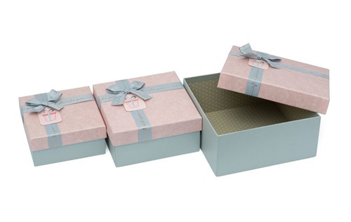 Zestaw Pudełek Kwadratowych HL-014-PINK (3 szt)