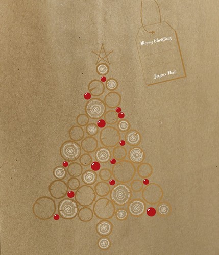 Torba świąteczna KRAFT 260x120x320mm CHOINKA