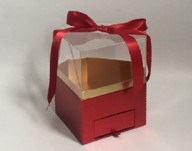 Pudełko Diament Czerwone z oknem, na kwiaty