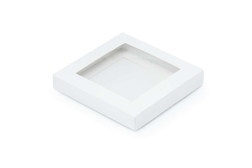 Pudełko ozdobne białe 150x150x25mm z oknem