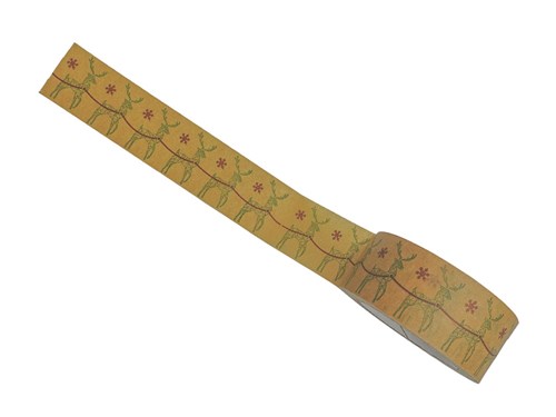 Taśma Świąteczna Papierowa Zielony Jelonek 48mm/50m