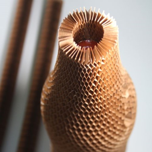 Rękaw ochronny na butelki, papierowy "plaster miodu", 45cm