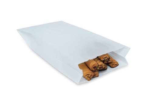 Torebki Papierowe Fałdowe Białe 180x350mm 1000szt