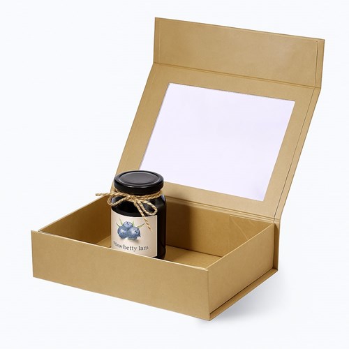Pudełko Magnetyczne Kraft z okienkiem 200x150x55mm(zew)