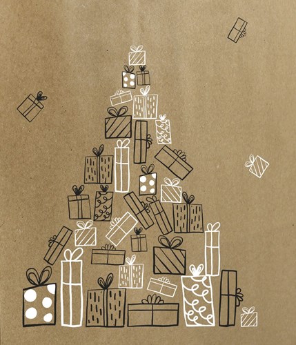 Torba świąteczna brązowa KRAFT 180x80x220mm PREZENTY