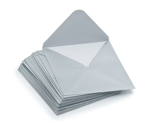 Koperty ozdobne kwadratowe K4, Matowe srebrne, 120gsm, 50szt