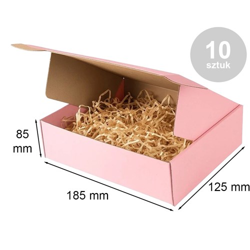 Pudełka różowe 185x125x85 mm – wykrojnikowe 10 sztuk
