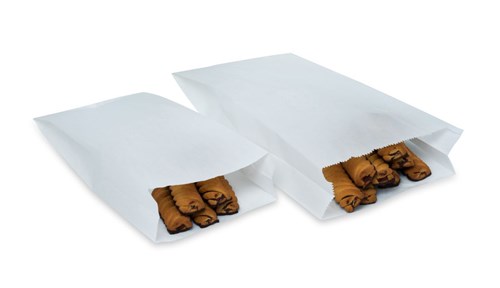 Torebki Papierowe Fałdowe Białe 120x210mm 1000szt