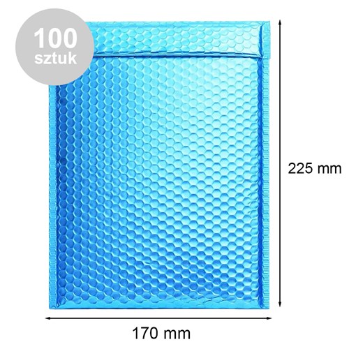 Koperty bąbelkowe metaliczne C13 100szt Niebieskie