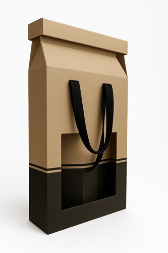 Karton kraft na 2 wina – 190×95×385 mm z automatycznym składaniem