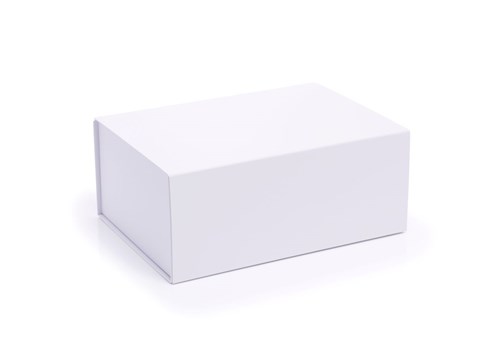 Białe sztywne pudełko magnetyczne prezentowe 360x260x150mm z tektury litej