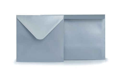 Koperty ozdobne kwadratowe K4, Matowe srebrne, 120gsm, 50szt