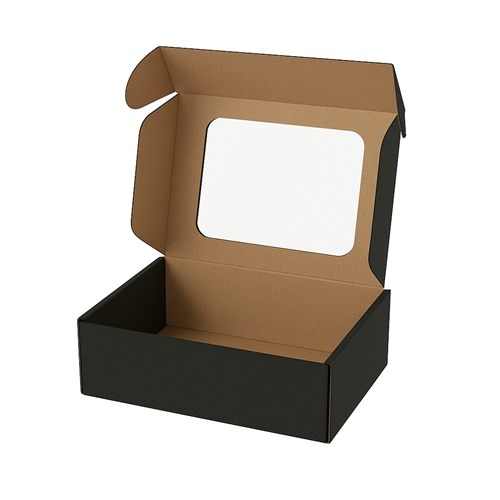 Pudełko ozdobne EKO czarne z oknem 300x300x100mm