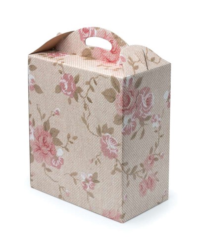 Pudełko z uchwytem wzór kwiaty 300x180x350mm F217